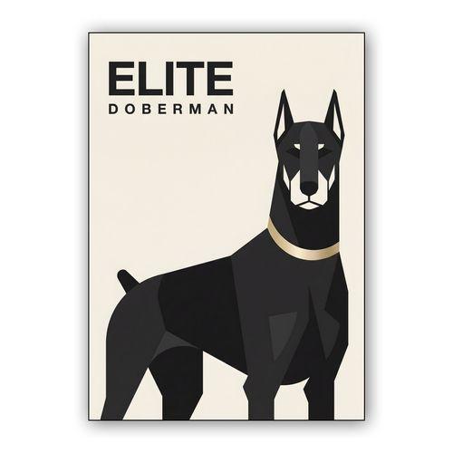 Elite Doberman: Geometric Modernism wall art poster