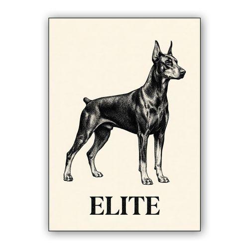Elite Doberman: Vintage Engraving wall art poster