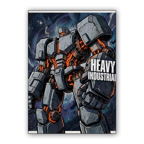 Heavy Industrial: Galactic Mecha Guardian wall art poster