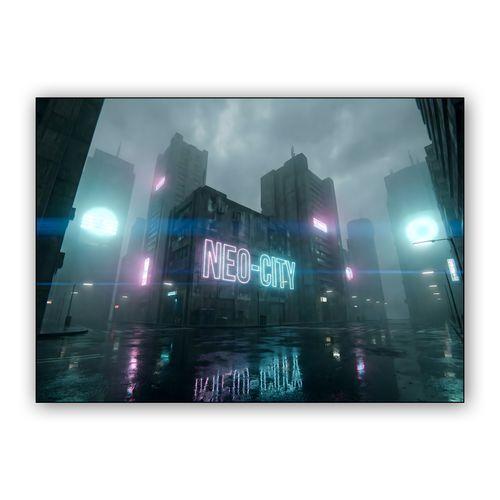 Neon Pulse: Neo-City Noir wall art poster