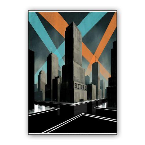Sector 9: Geometric Dystopia wall art poster