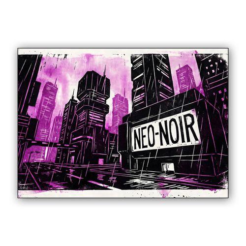 Neo-Noir: Rain over the Sector wall art poster