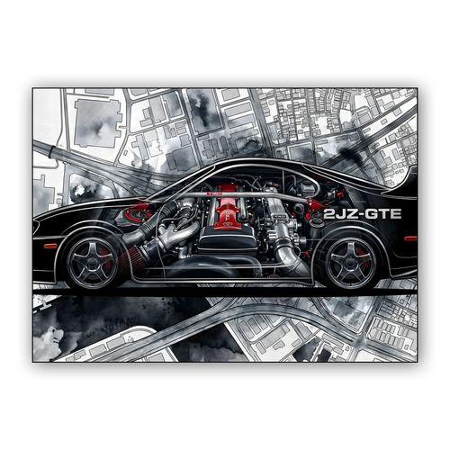 Mechanical Heart: Supra A80 2JZ Urban Cutaway wall art poster