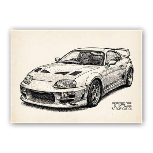 TRD Supra A80: Stippled Mastery wall art poster