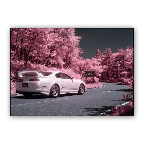 Pink Echo: TRD Supra in Gunma wall art poster