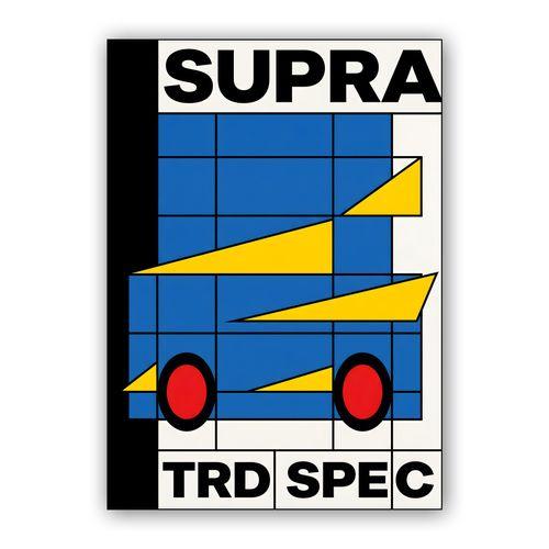 Supra A80 TRD Spec: Geometric Bauhaus Edition wall art poster
