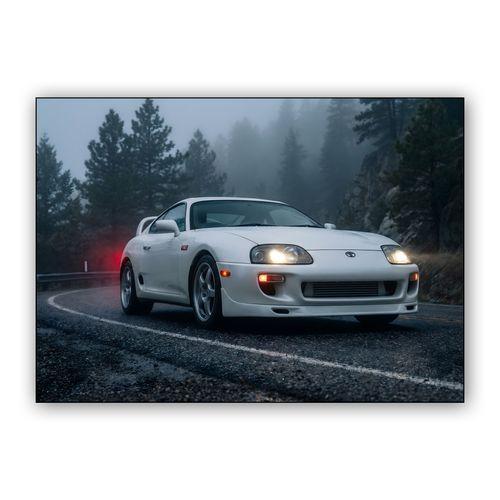 Foggy Touge: Supra A80 TRD in the Mist wall art poster