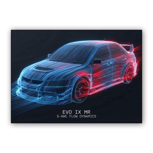 Evolution IX MR: S-AWC Aerodynamic Flow wall art poster