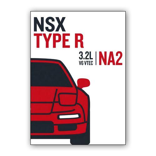 NSX Type R: NA2 Technical Illustration wall art poster