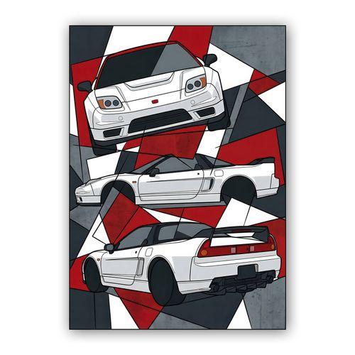 NSX Geometric Mosaic: A Supercar Study wall art poster