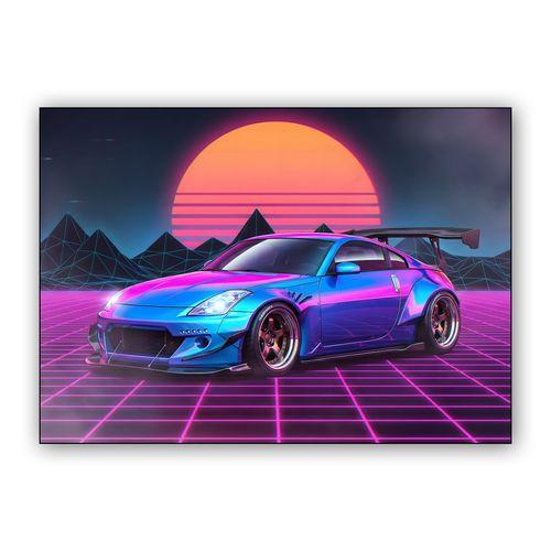 Neon Horizon: Z33 Outrun Edition wall art poster