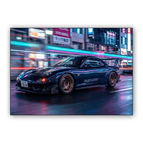 Midnight Velocity: RE Amemiya RX-7 in Tokyo wall art poster