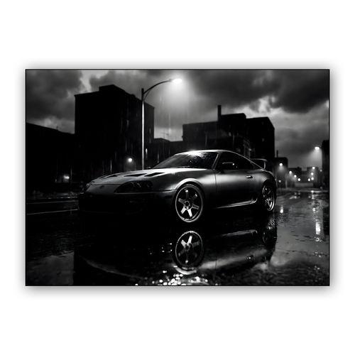 Nocturnal Reflection: Supra A80 in the Rain wall art poster