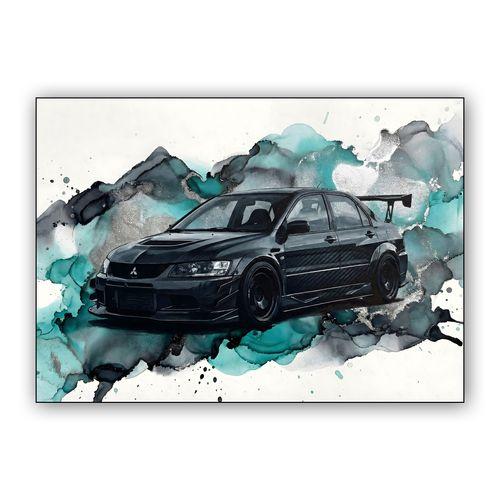 Evolution IX MR: Teal Liquid Motion wall art poster