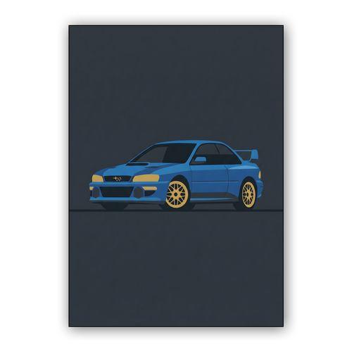 Subaru 22B STi: Minimalist Rally Icon wall art poster