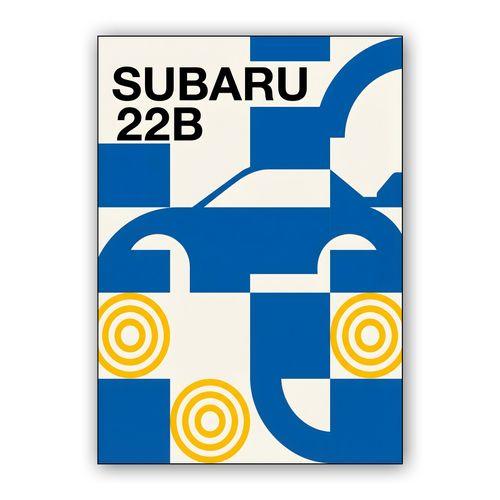 Subaru 22B: Geometric Bauhaus Tribute wall art poster