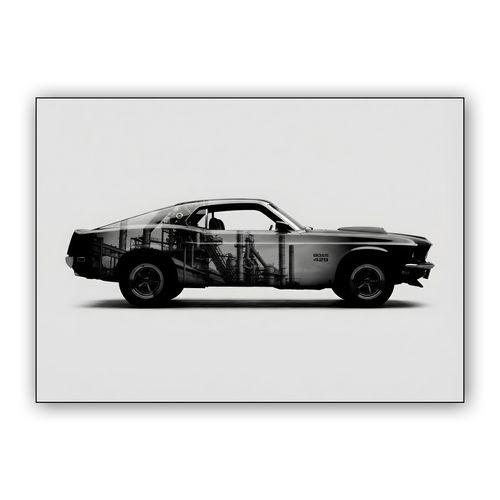 Boss 429: Industrial Soul Double Exposure wall art poster