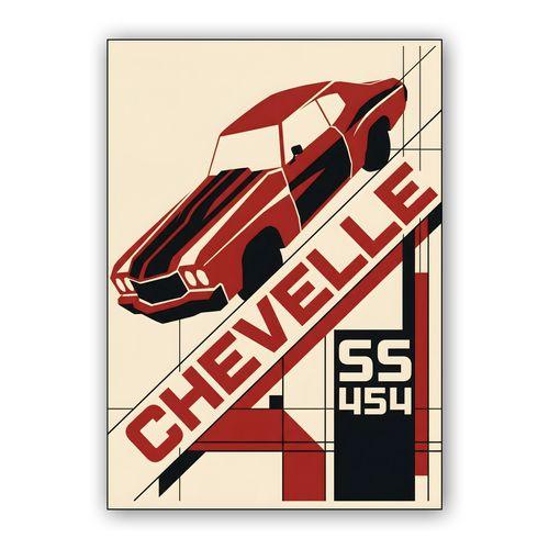 Chevelle SS 454 Constructivist Poster wall art poster
