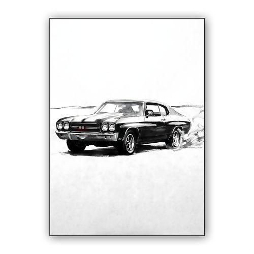 Chevelle SS 454 Ink Wash Burnout wall art poster