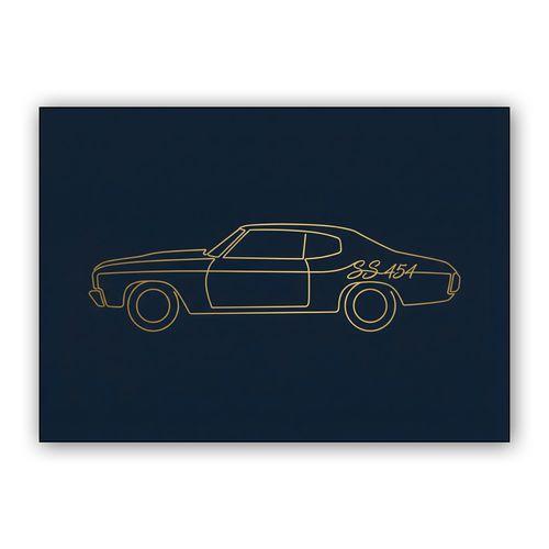 Chevelle SS 454 Golden Line Art wall art poster