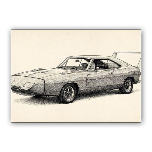 Charger Daytona: Stippled Aero Legend wall art poster