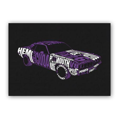 Plymouth Cuda Typographic Muscle wall art poster