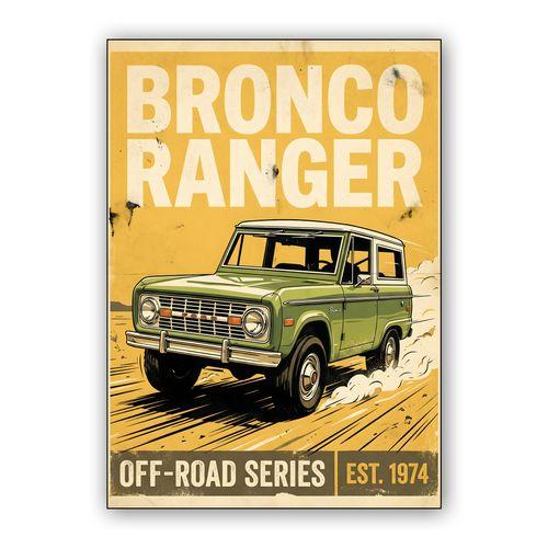 1974 Ford Bronco Ranger Off-Road Poster wall art poster