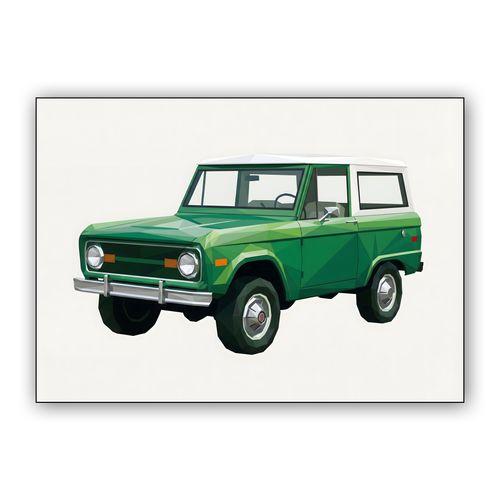 First Gen Ford Bronco Low Poly Illustration wall art poster