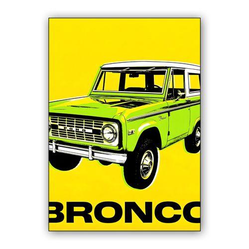 Ford Bronco: Yellow Pop Art Legend wall art poster