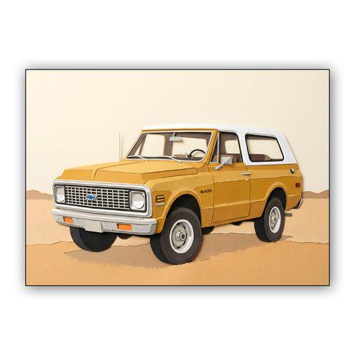 Chevrolet K5 Blazer Paper Cutout Collage wall art poster