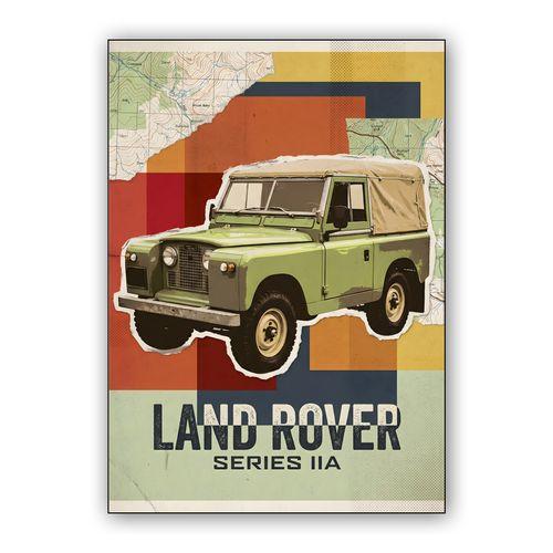 Land Rover Series IIA Adventure Collage wall art poster