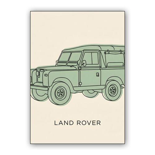 Land Rover Series IIA: Minimalist Line Art wall art poster