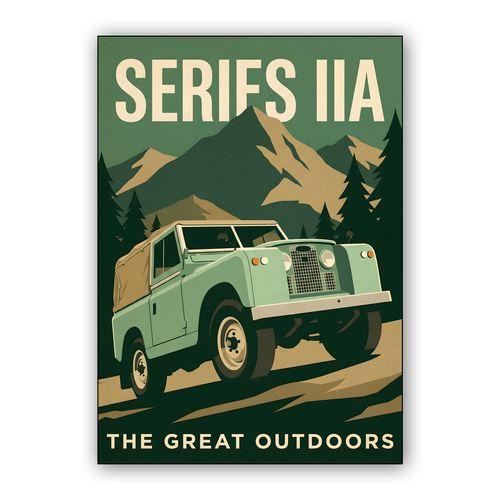 Land Rover Series IIA: The Great Outdoors Travel Poster wall art poster