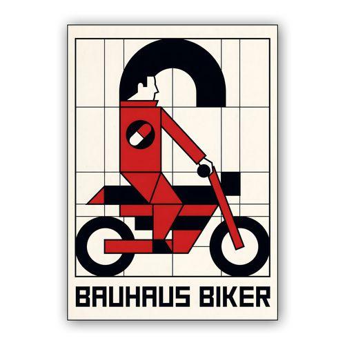 Bauhaus Biker wall art poster