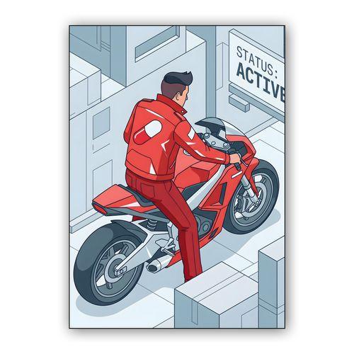 Active Status Isometric wall art poster