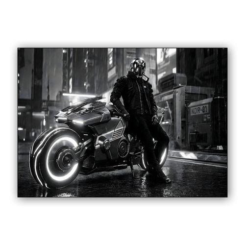 Noir-01 Cyberpunk Biker wall art poster