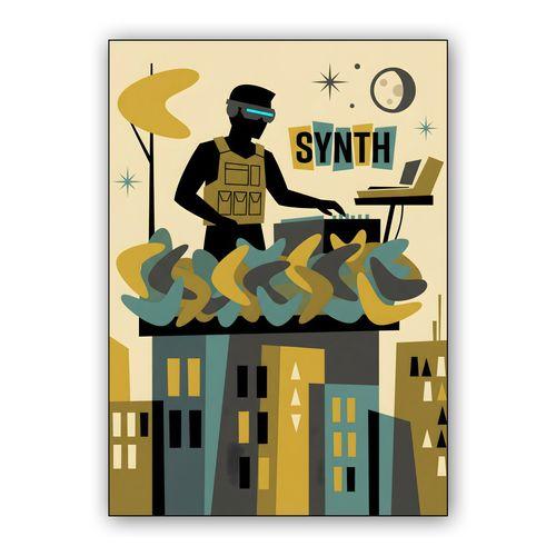 Retro-Synth Rooftop Mix wall art poster