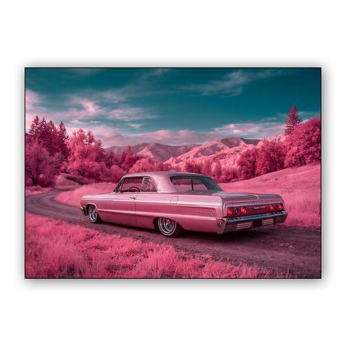 Magenta Mountain Cruise wall art poster