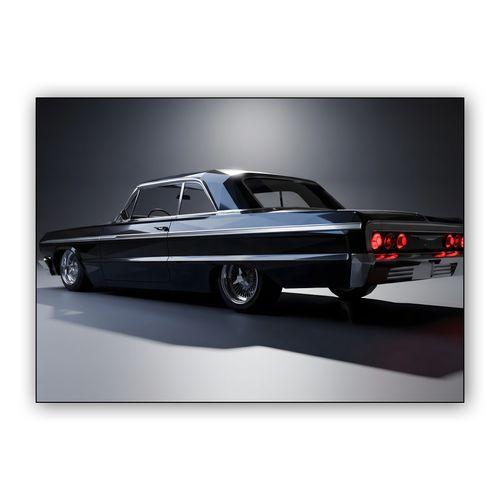 Low Poly '64 Impala Noir wall art poster