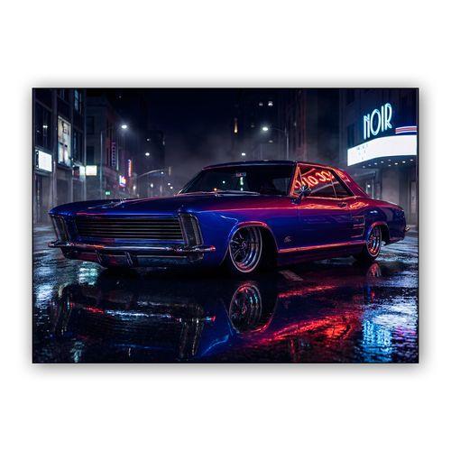 Electric Blue Riviera Noir wall art poster
