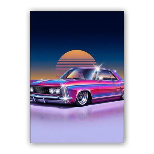 Iridescent Riviera Outrun wall art poster