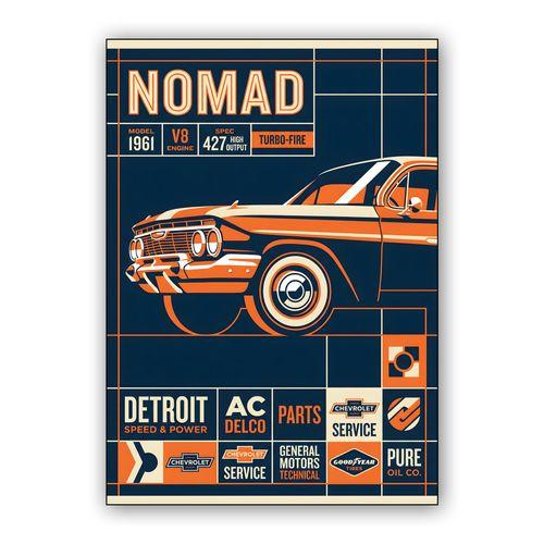 1961 Nomad Technical Spec Poster wall art poster