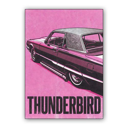 Pink Thunderbird Retro Poster wall art poster