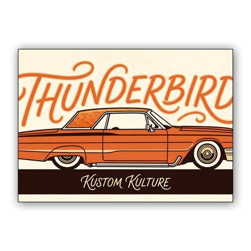 Kustom Kulture Thunderbird wall art poster