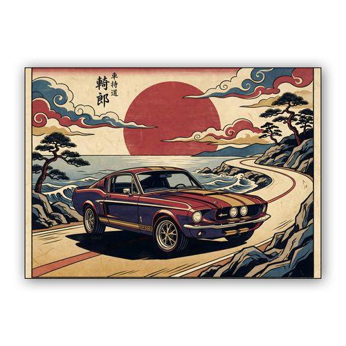 Shelby GT500 Ukiyo-e Rising Sun Drive wall art poster