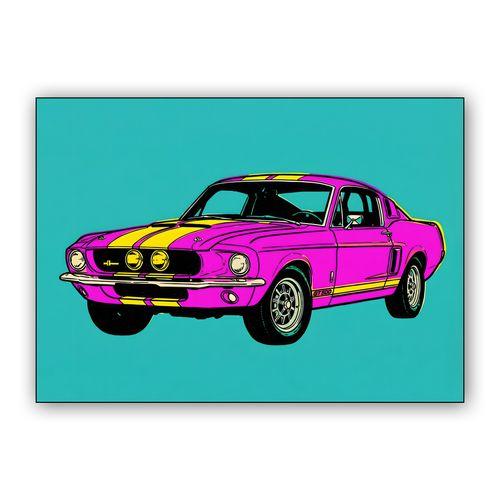 Electric Pink Shelby GT500 Pop Art wall art poster