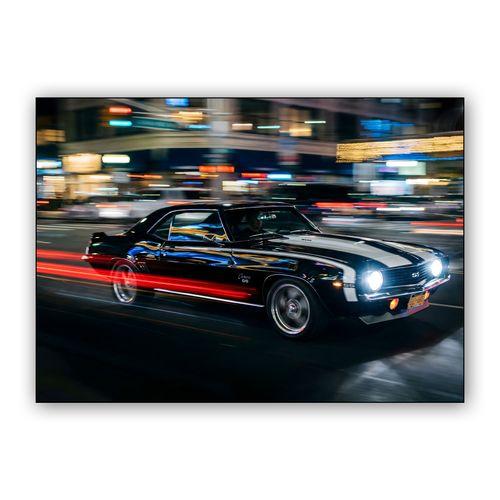 Midnight Sprint: Camaro SS Urban Motion wall art poster