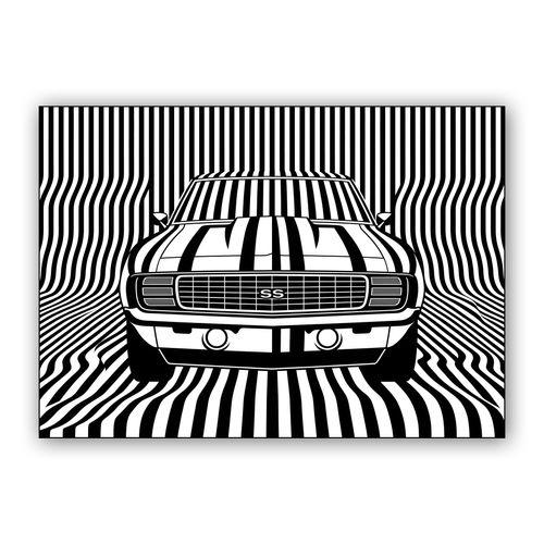 Camaro SS: Op Art Speed Illusion wall art poster