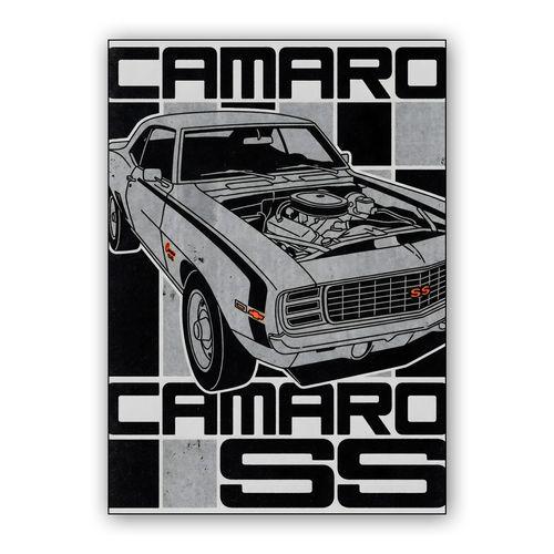 Camaro SS: Typographic Engine Reveal wall art poster