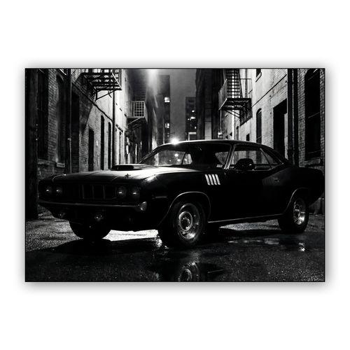 Noir Night: 1971 Plymouth 'Cuda in the Alley wall art poster
